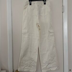 Women's Cream Wide Leg Pants